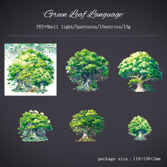 10 Sheets Transparent Tree Stickers Waterproof DIY Scrapbook Decorations
