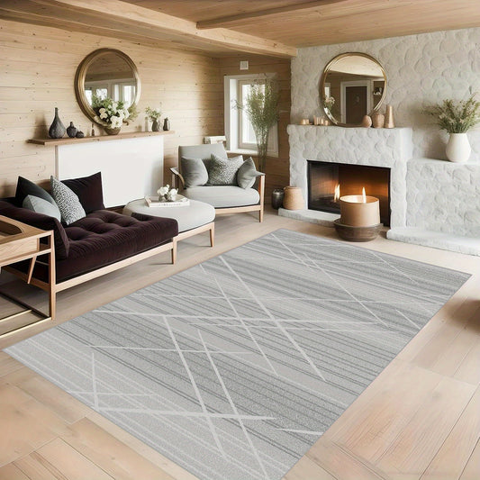 1pc Large Line Carpets for Living Rooms, Bedrooms, Offices - Non Slip and Easy