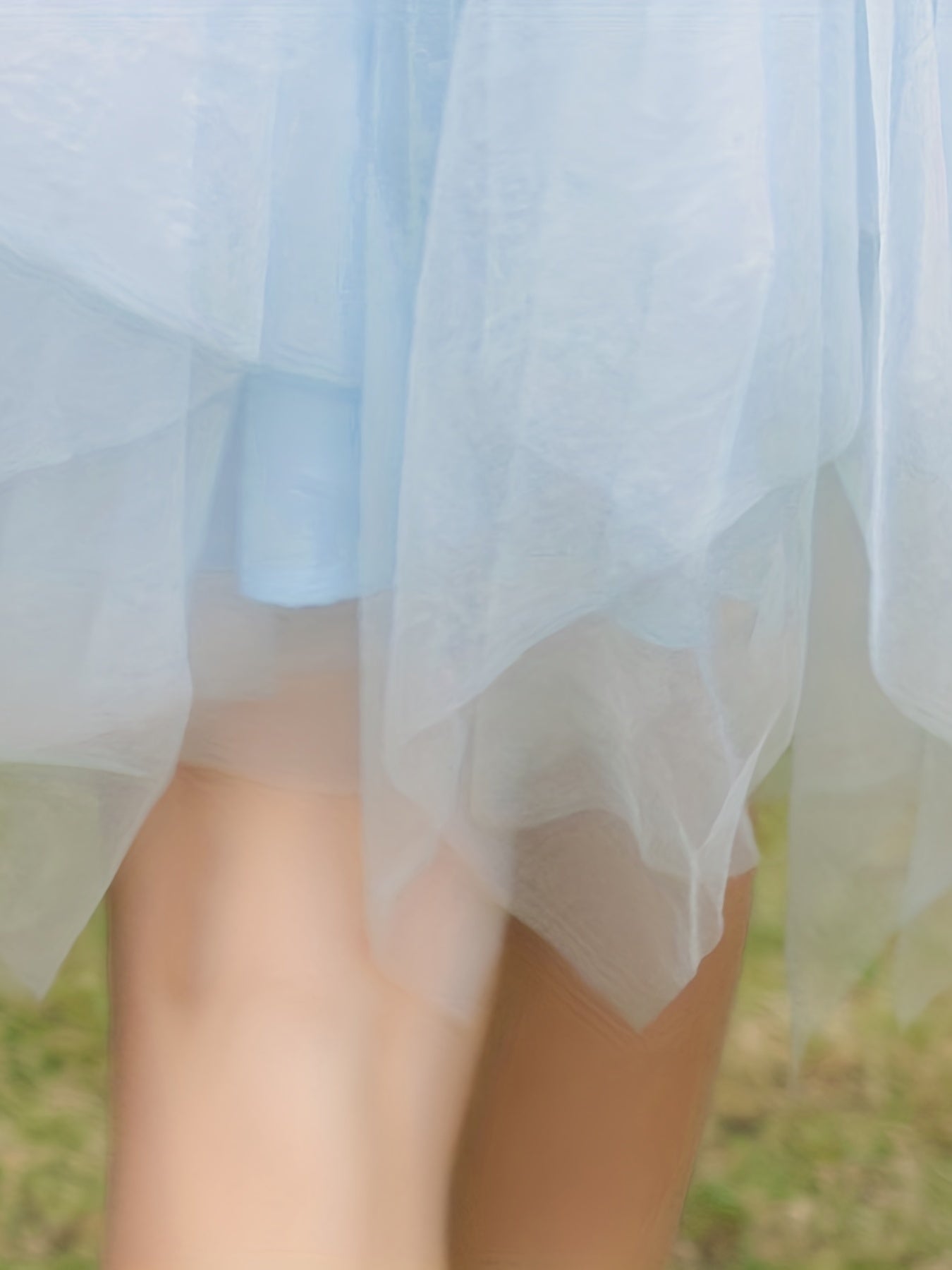 Girls Mesh Lace Collar Embroidered Princess Dress For Birthday Party
