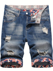 Men's Distressed Denim Shorts Casual Street Style Summer Wear