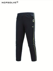 Men's Sports Suit with Striped Stand Collar Jacket & Active Pants