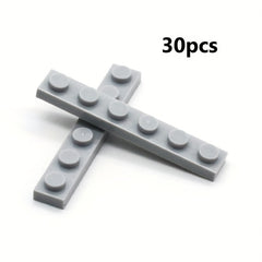 30pcs 30mm Building Blocks Thin Tile 1x6 Short Brick DIY