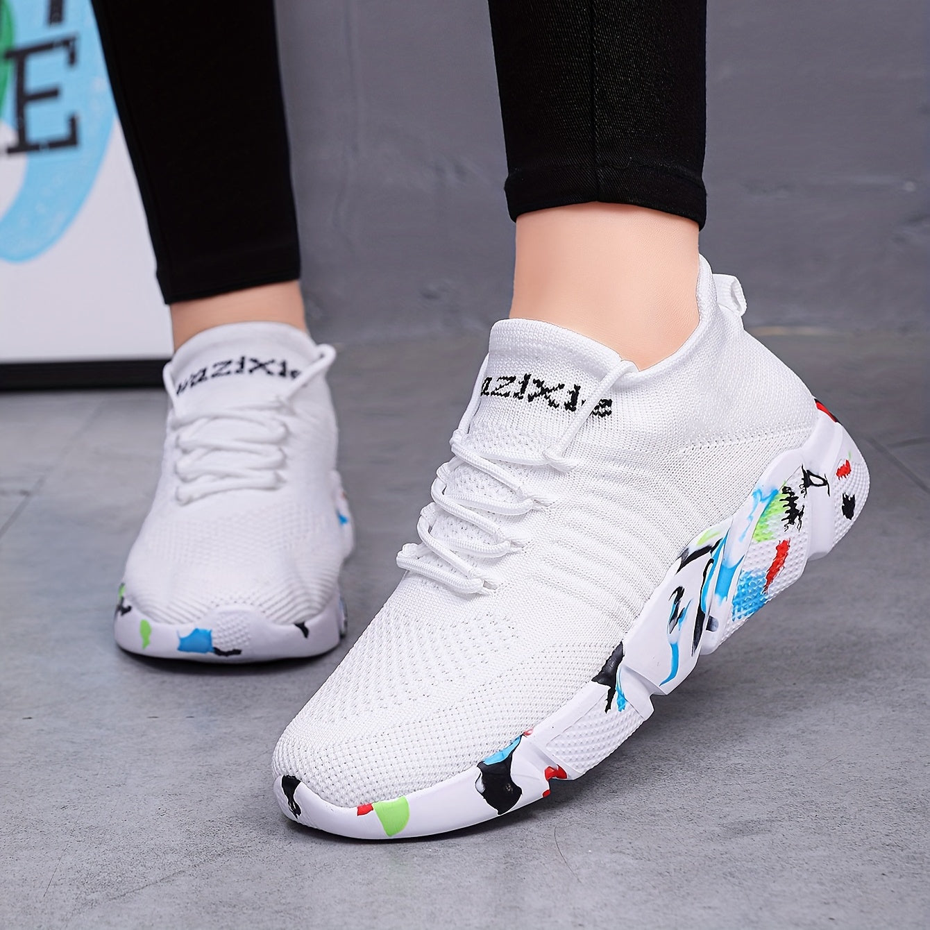 Men's Lace up Running Shoes Anti skid Platform Sneakers