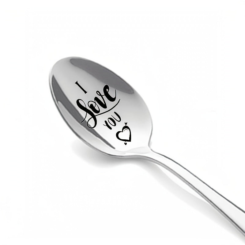 Love Letter Stainless Steel Milk & Coffee Spoons - Anniversary Gift