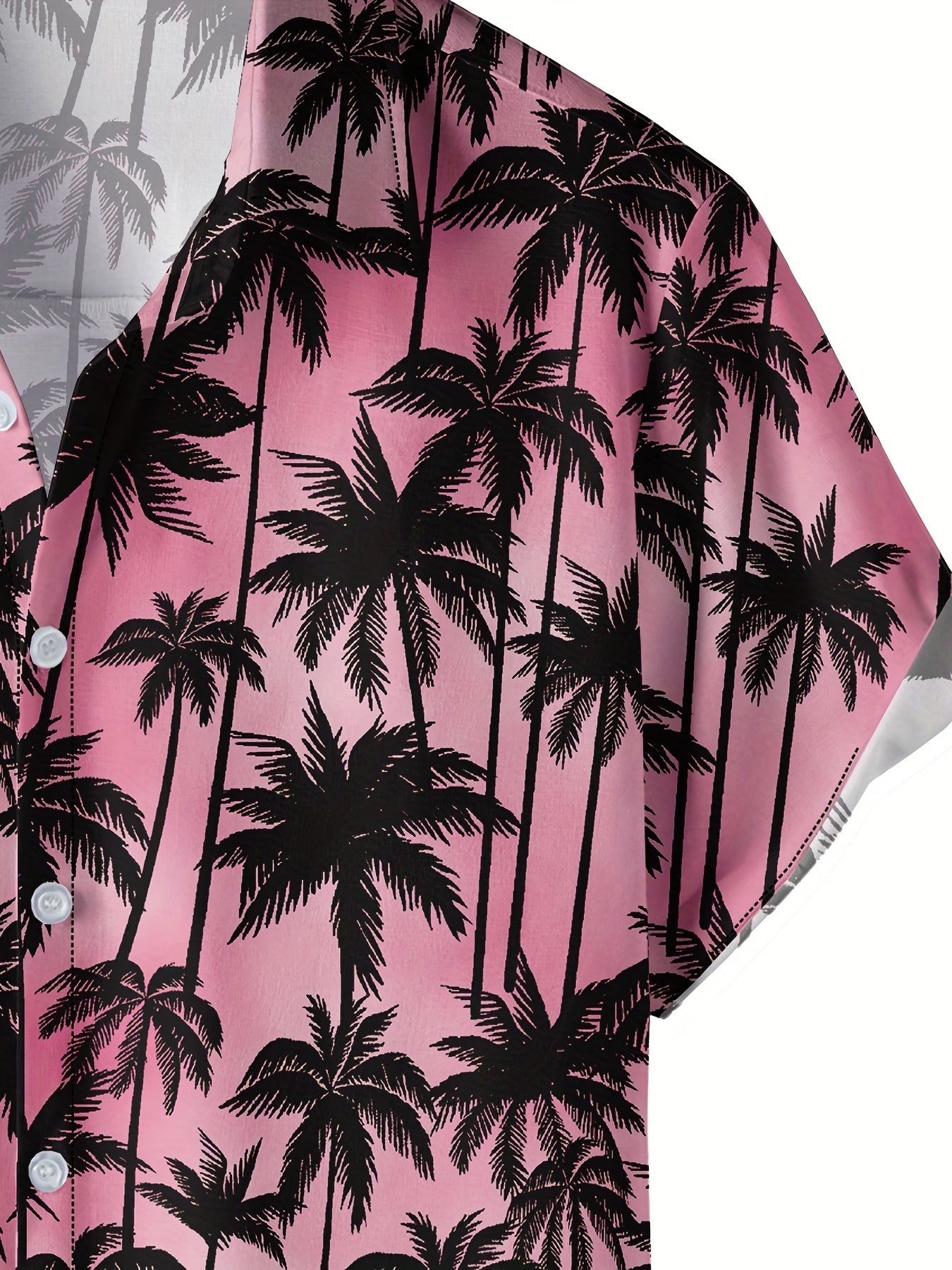 Men's Coconut Tree Camp Collar Hawaiian Shirt Short Sleeves