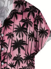 Men's Coconut Tree Camp Collar Hawaiian Shirt Short Sleeves