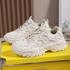 Women's Platform Sports Shoes Mesh Breathable Lace Up Sneakers