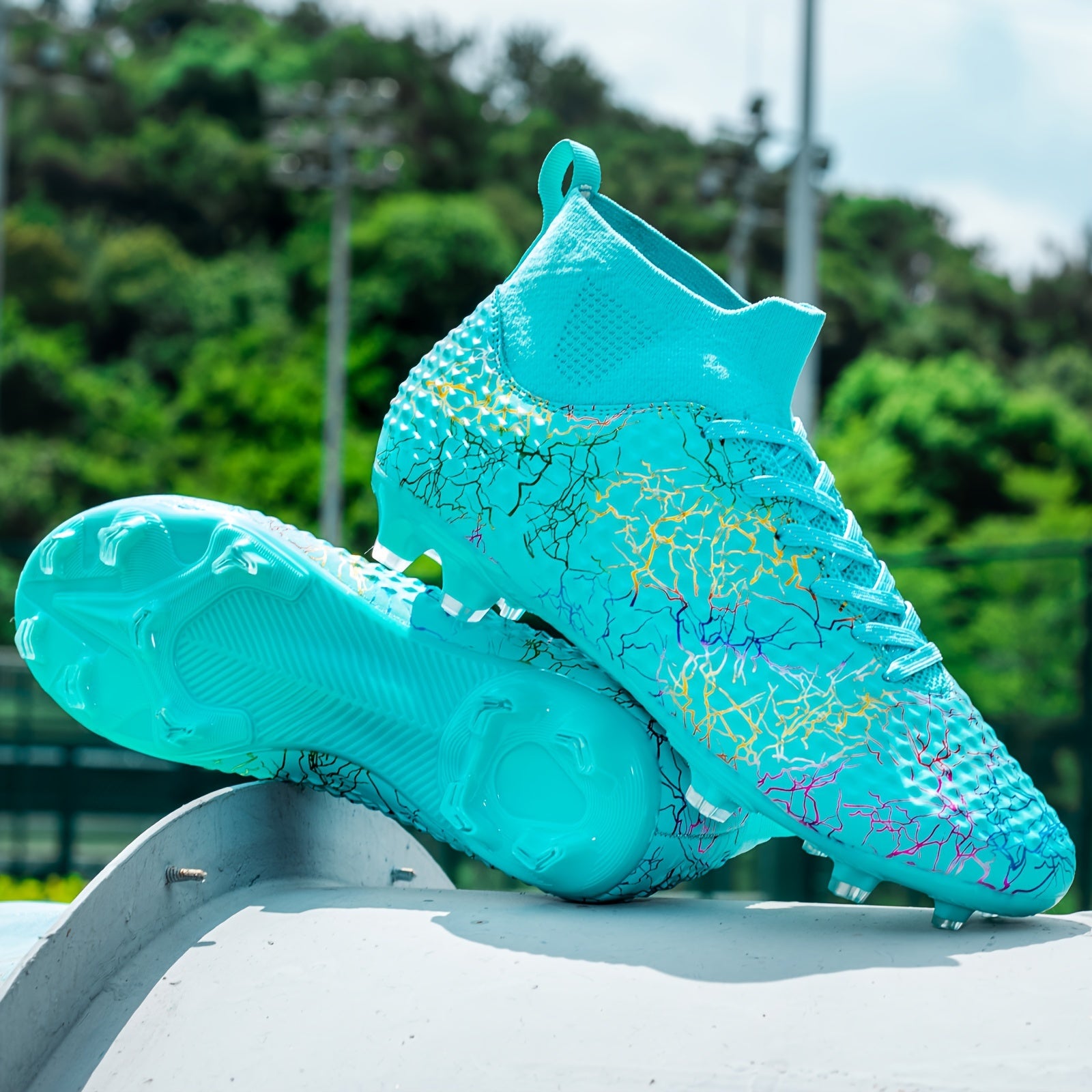 Boys' High Top Non Slip AG Football Cleats Soccer Shoes