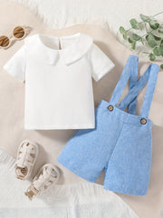 Baby Boy's 2pc Set Flip Collar Top & Pants