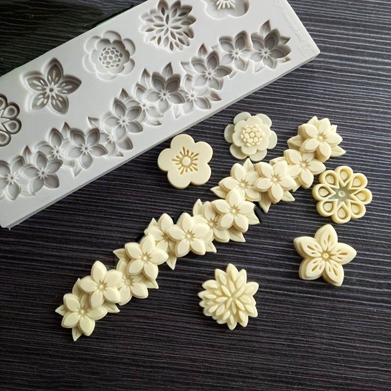 Flower-shaped Fondant Silicone Mold