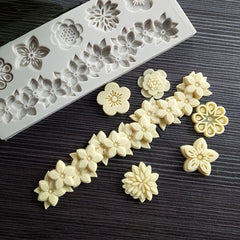 Flower-shaped Fondant Silicone Mold