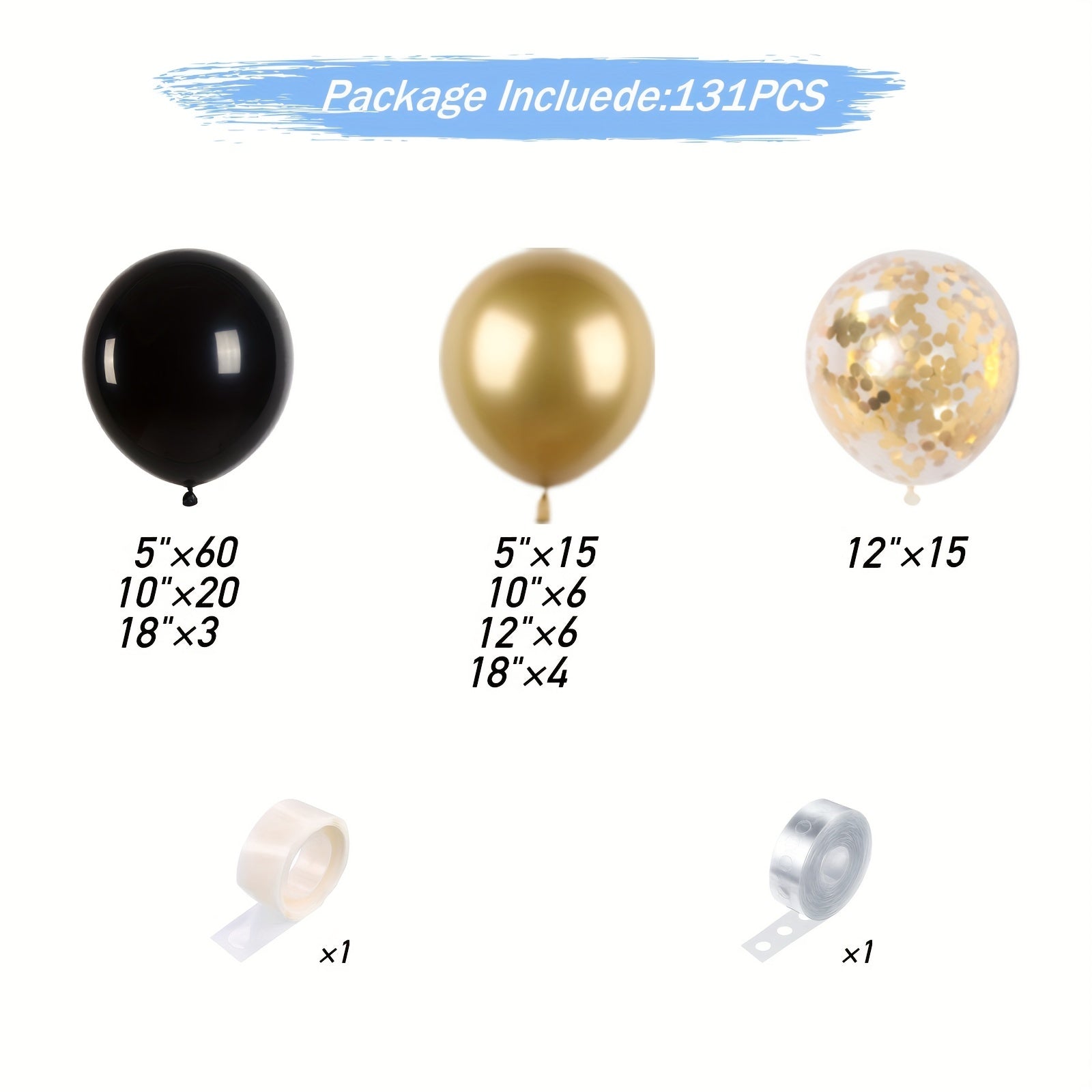 131pcs Golden Balloon Garland Kit for Graduation Party