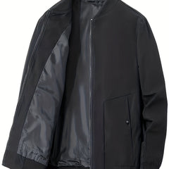 Men's Classic Windbreaker Jacket Stand Collar Coat