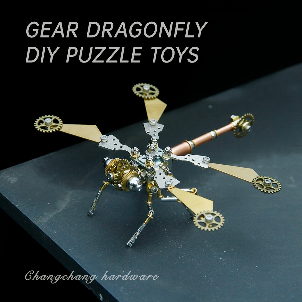 Metal DIY Gear Dragonfly Puzzle Toy Steampunk Craft