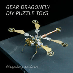 Metal DIY Gear Dragonfly Puzzle Toy Steampunk Craft
