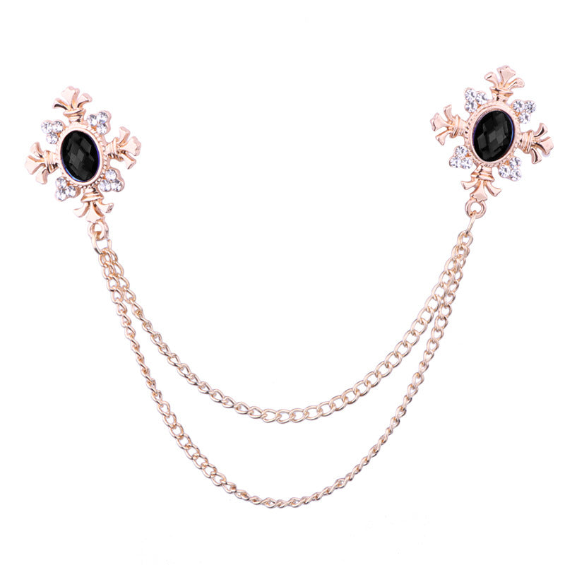 Men's Statement Corsage Shirt Collar Brooch