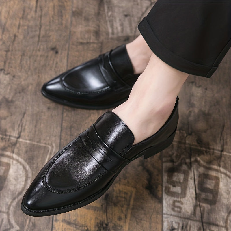 Men's Formal Dress Shoes Slip On Pointed Toe Low Top Classic