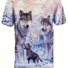 Men's 3D Digital Print Summer T Shirt Casual Loose Fit