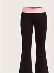 Colorblock High Waist Flared Yoga Leggings