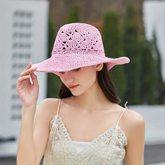 Bohemian Crochet Sun Hat Western Cowgirl Straw Hat