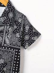 3pcs Boys Allover Print Summer Clothes Sets