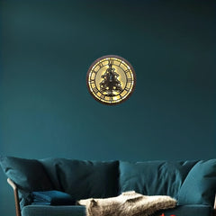 Children's Room LED Wall Clock Lamp Retro Wooden Sign Hanging Lamp