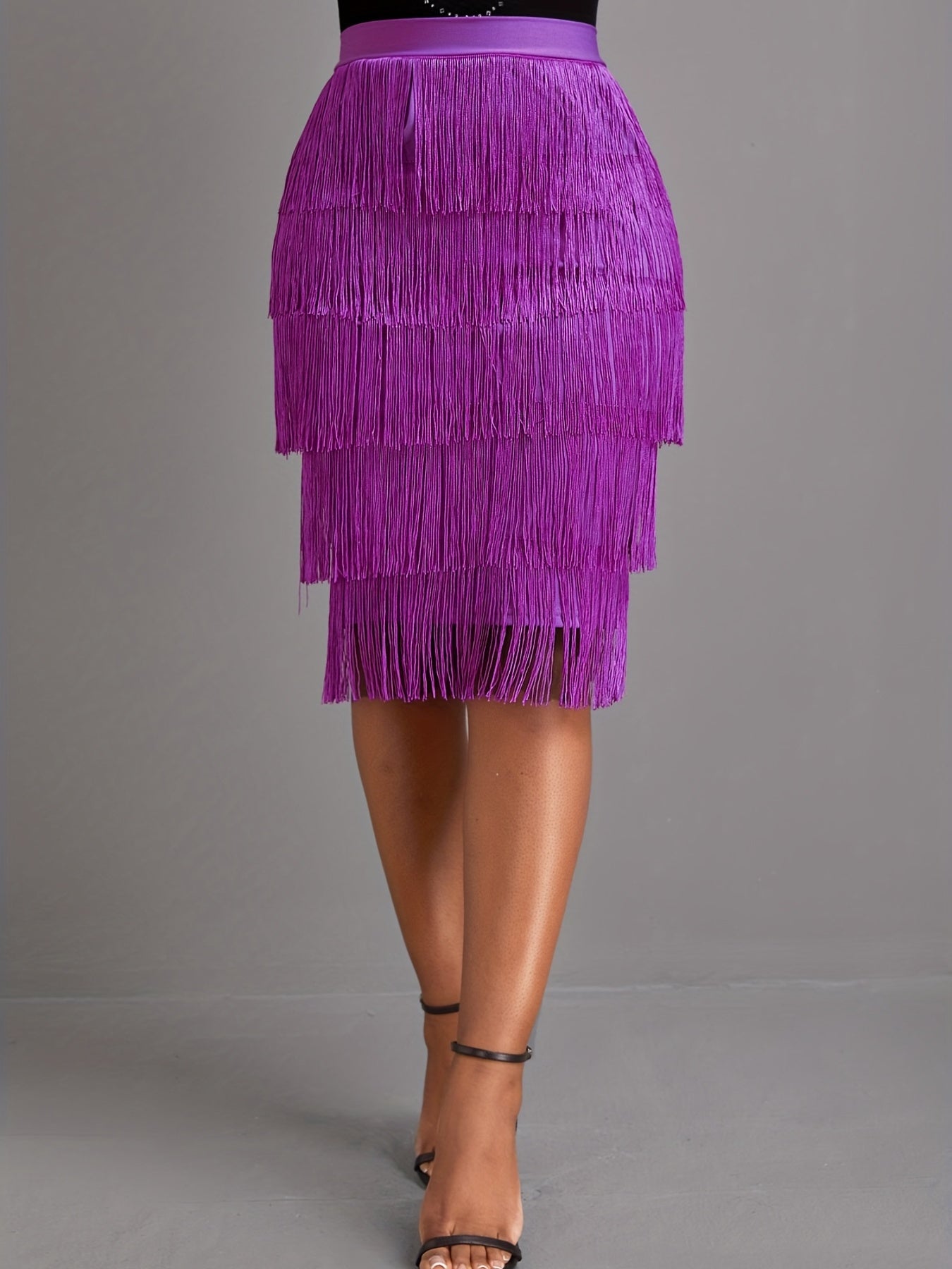 Tassel Layered Skirt High Waist Casual Spring Summer Women's Clothing
