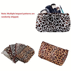 Leopard Print Makeup Bag with Zipper for Travel & Cosmetics Org