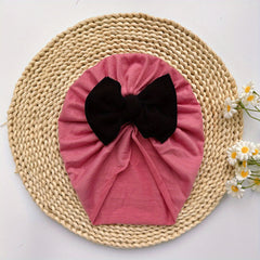 Baby Girls Twill Bubble Bownot Decor Turban Soft Hair Wrap Head Accessories