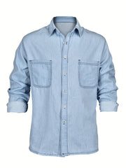 Men's Denim Shirt with Chest Pockets
