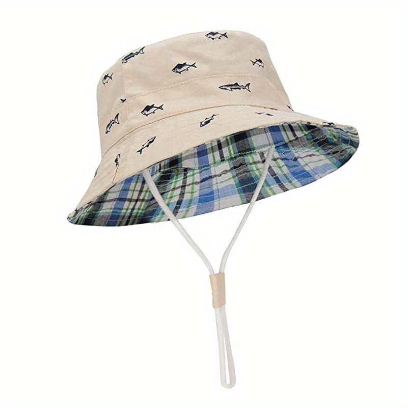 Cartoon Fisherman Hat Sun Protection Bucket Hat For Outdoor Traveling