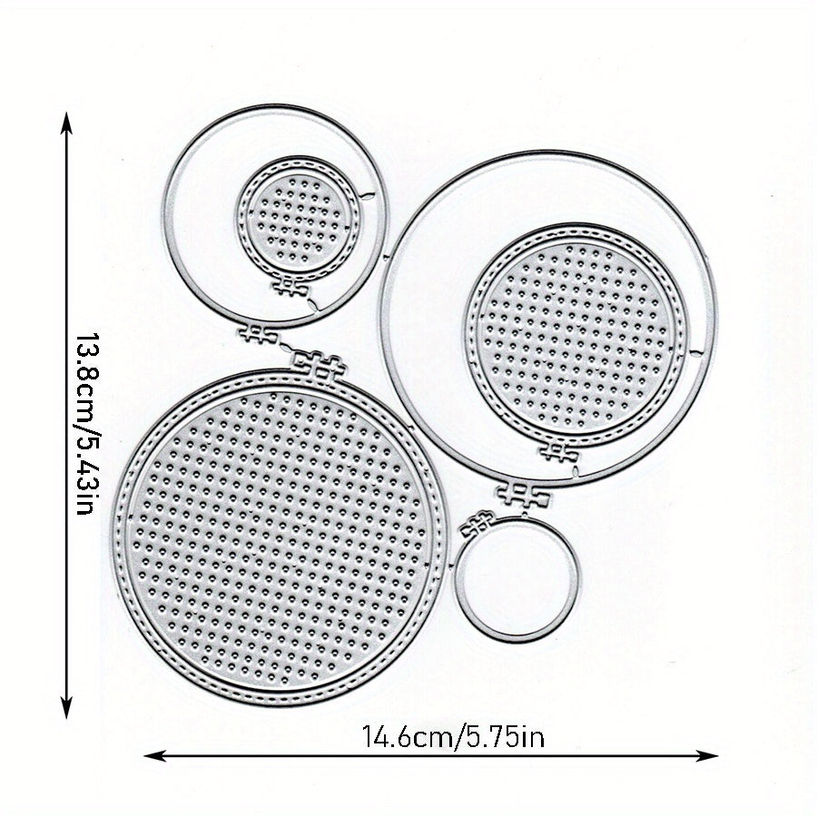 Circle Stitched Embroidery Frame Metal Cutting Dies for Joy Scrapbooking Car