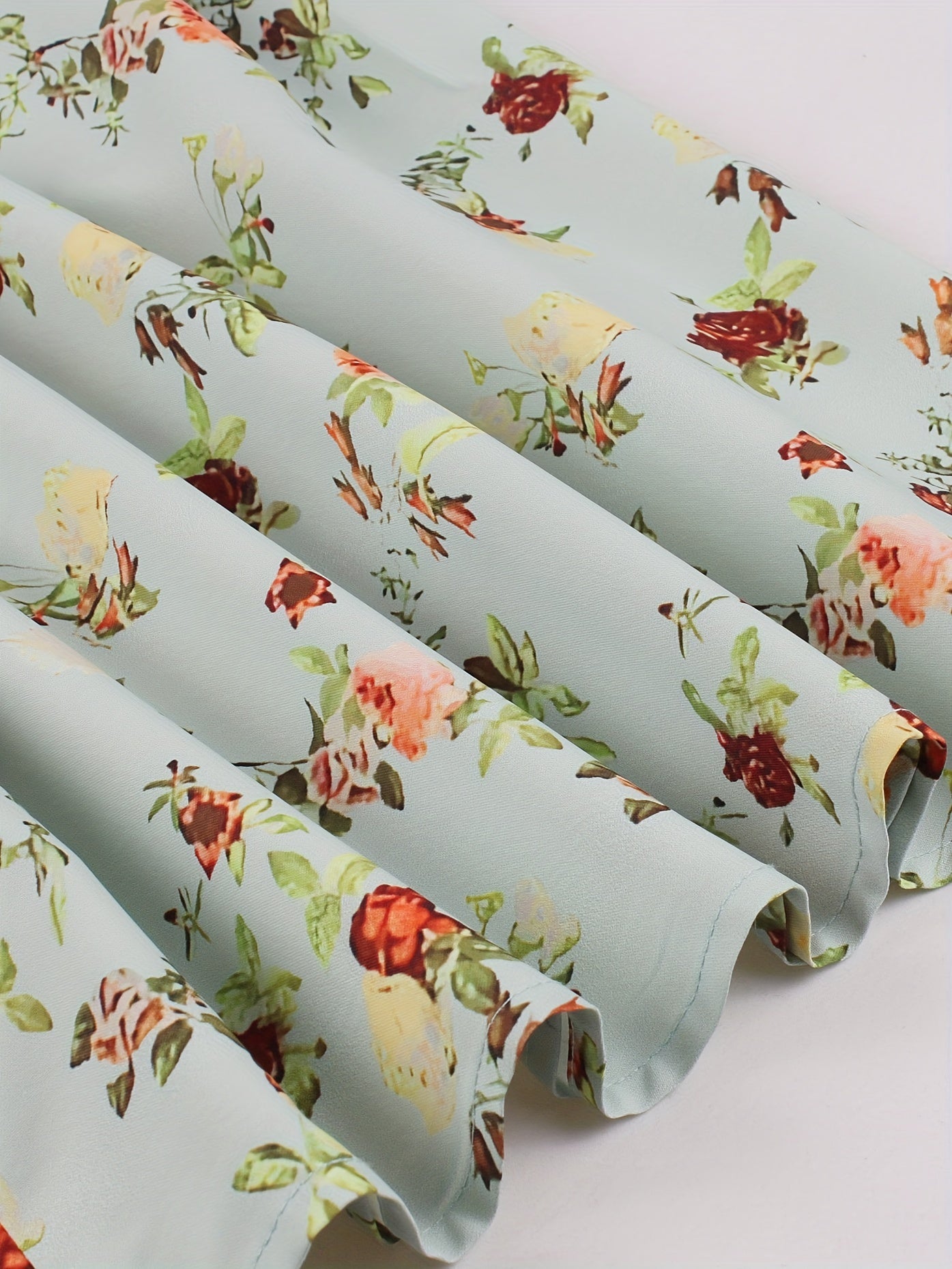 Floral Print Button Front Swing Skirt