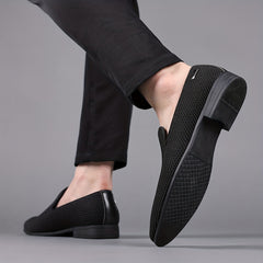 Men's Slip-On Dress Shoes Solid Fiber Formal Shoes Office