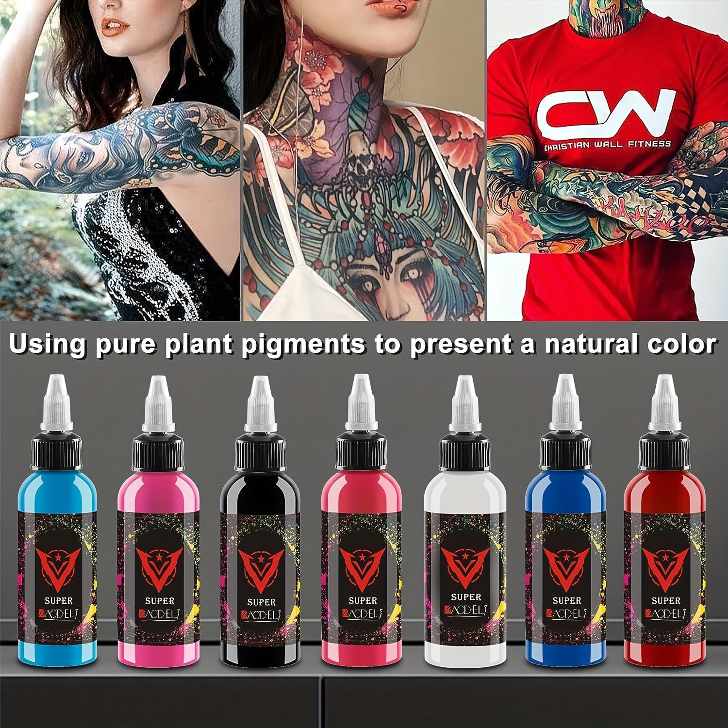 14pcs Professional Tattoo Ink Set Long Lasting Tattoo Pigment Set
