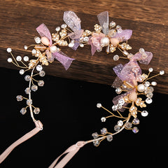 Colorful Crystal Braided Headbands for Bride