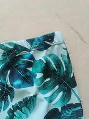 Men's Tie Dye Tropical Leaf Swim Boxers