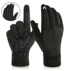Windproof Waterproof Cycling Gloves Touch Screen Reflective Strip