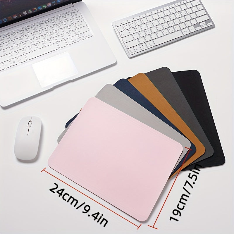 Double Sided Leather Mouse Pad Waterproof Wearable 9.4x7.5 Inches