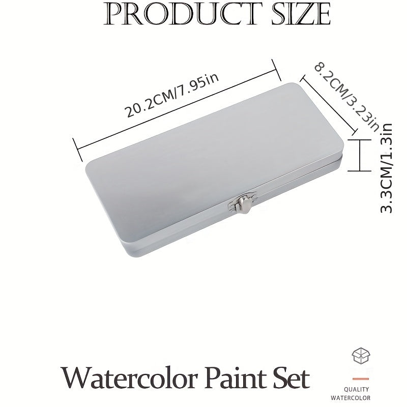 50-Color Watercolor Paint Set - Solid, Pearl, Fluorescent, Glitter, Metallic
