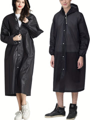 Reusable Portable Rain Poncho With Hood for Outdoor Activities