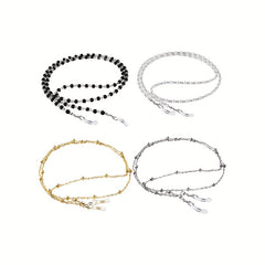 4pcs Beaded Glasses Chain Eyeglasses Lanyard Strap Face Covering Retainer