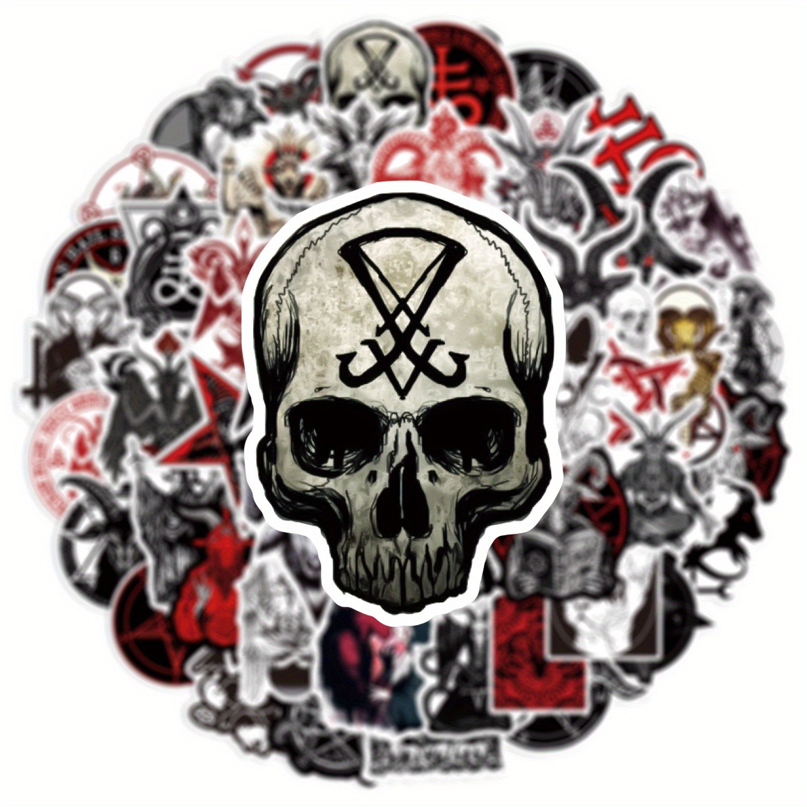 50pcs Devil Graffiti Stickers for Phone Case Skateboard Helmet Water