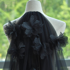Double Layer Tulle Veil w/ Floral Lace Edge, Comb Sheer Train