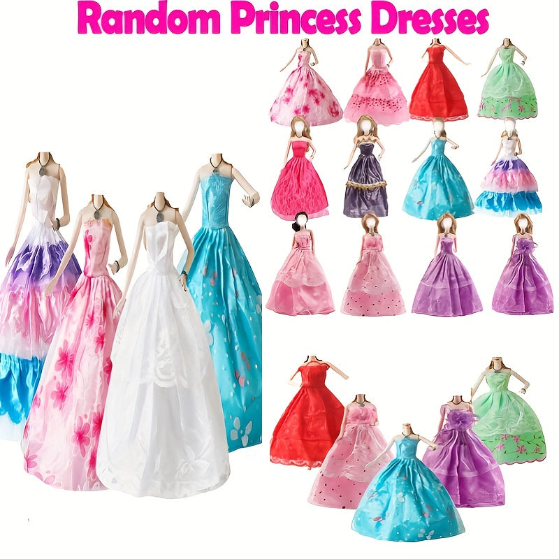 57pcs Doll Clothes & Accessories: 5 Wedding Dresses, 3 Swimsuit, 4 Short Skirts
