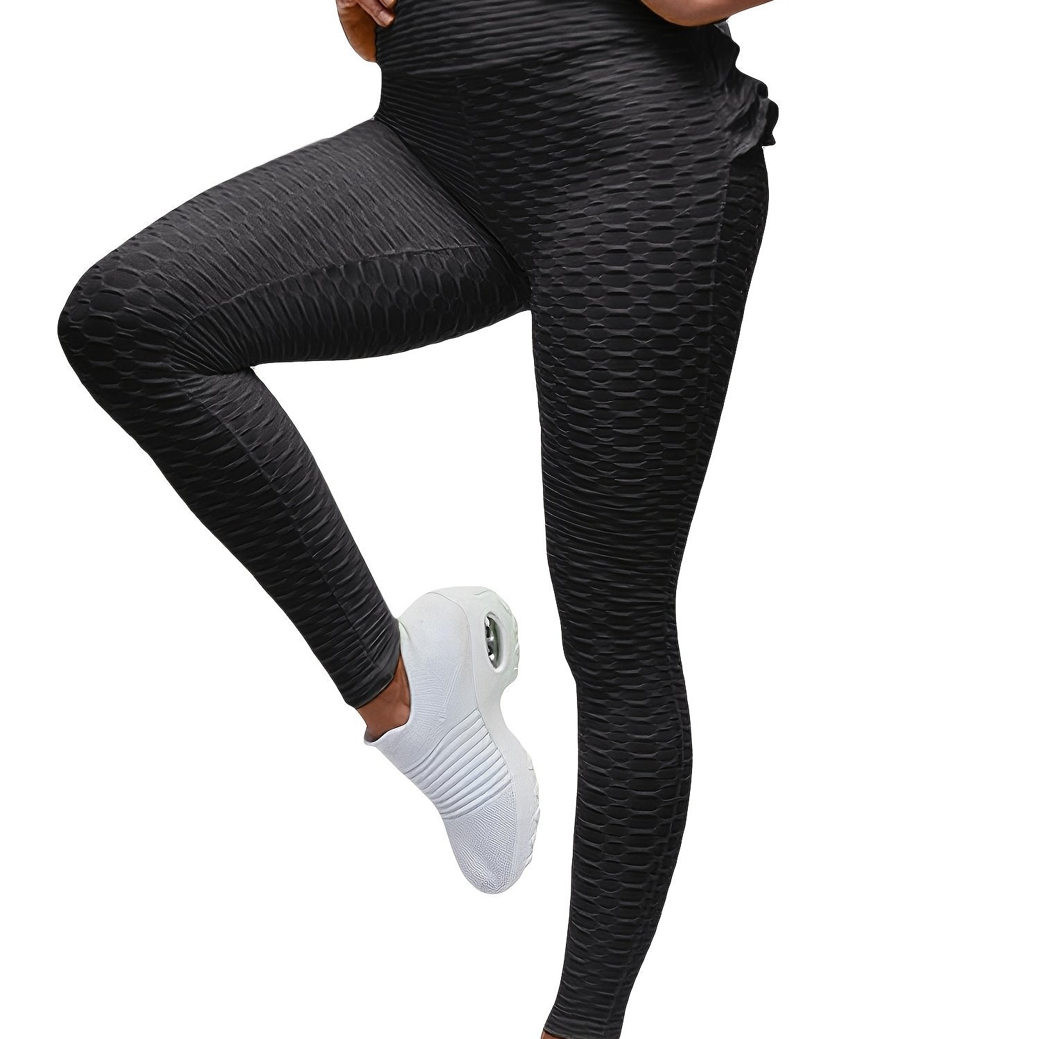 Honeycomb Ruffle Workout Leggings High Waist Yoga Pants