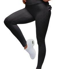 Honeycomb Ruffle Workout Leggings High Waist Yoga Pants