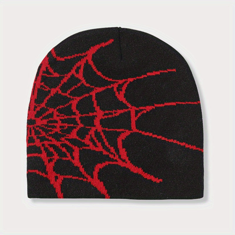 Fashionable Sport Windproof Knit Beanie Hat Spider Web Warm Ski Cold Hat