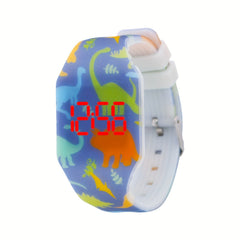 Teen Casual Digital Screen Silicone Watchband Multifunctional Electronic Watch