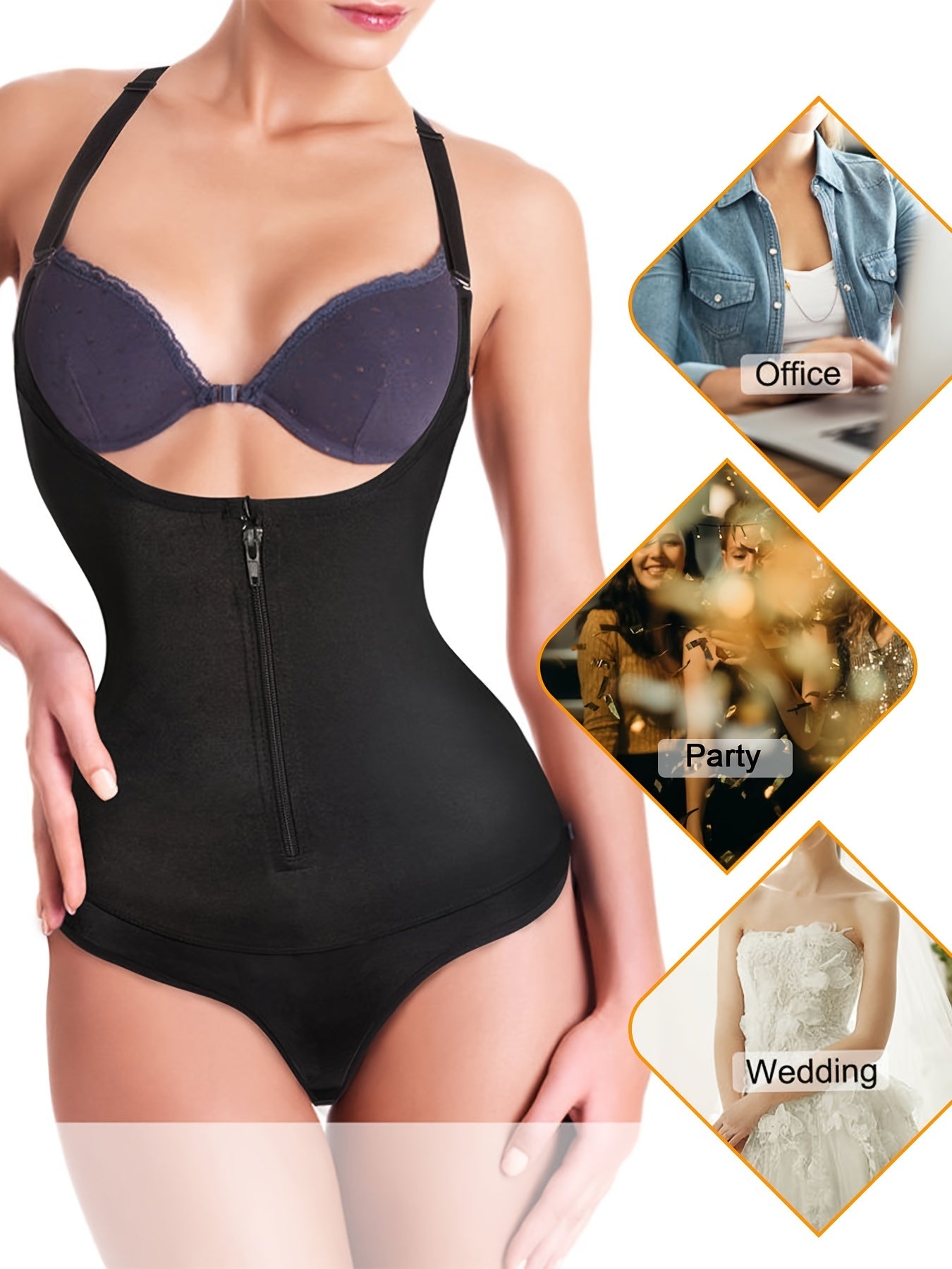 Zipper Waist Trainer Slim Bodysuit Women's Activewear